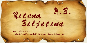 Milena Biljetina vizit kartica